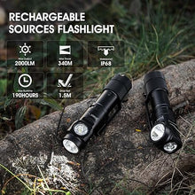 Load image into Gallery viewer, WUBEN L1 Rechargeable Flashlight High Lumens, 2000 Lumen Brightest Tactical Flashlight, Right Angle Super Bright LED Pocket Flashlight, IP68 Waterproof Magnetic Emergency Flashlight for Home Outdoors
