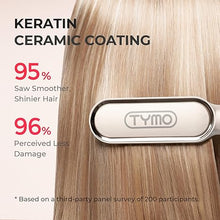 Load image into Gallery viewer, Hair Straightener Brush, TYMO Ring Hair Straightener Comb Straightening Brush for Women with 5 Temps 20s Fast Heating &amp; Dual Voltage, Gold

