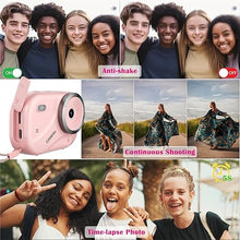 Load image into Gallery viewer, Digital Camera for Teens, 48MP Autofocus Point and Shoot Anti-Shake Camera with 16X Zoom, 4K UHD Video Camera, 32GB Card, Portable Compact Vlogging Camera for Teens Girls Boys - Pink
