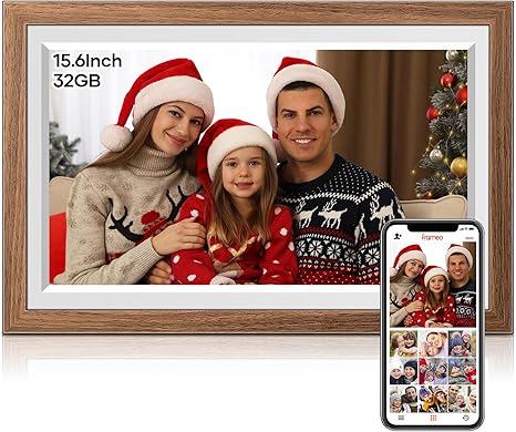 WiFi Digital Picture Frame 10.1 Inch Smart Digital Photo Frame with IPS Touch Screen HD Display, 16GB Storage Easy Setup to Share Photos or Videos Anywhere via Free Frameo APP, Auto-Rotate (15.6 Inch)