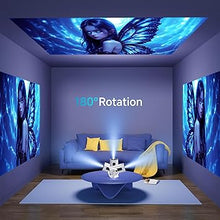 Load image into Gallery viewer, Mini Projector with WiFi and Bluetooth, 180°Adjustable Stand Smart Projector, 150&quot; Portable Projector with Android TV 11.0, 2.4G/5G, Native 1080P, 300 ANSI Auto Keyston Outdoor/Home Movie, White
