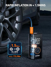 Load image into Gallery viewer, AstroAI L7 Tire Inflator Portable Air Compressor Cordless Bike Pump with Digital Dual Values Display, 150 PSI Car Tires Pump with LED Lights Air Pump for Cars, Motorcycles, Bikes, Balls
