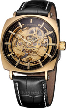 Load image into Gallery viewer, FORSINING Men&#39;s Mechanical Self-winding Skeleton Analogue Dial Trendy Watch with Leather Strap
