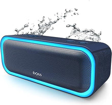 Load image into Gallery viewer, DOSS SoundBox Pro Bluetooth Speaker with 20W Stereo Sound, Active Extra Bass, IPX6 Waterproof, Bluetooth 5.0, TWS Pairing, Multi-Colors Lights, 20H Playtime, Portable Speaker for Outdoor-Blue

