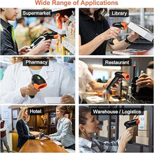 Load image into Gallery viewer, KUIIYER Bluetooth Barcode Scanner, Wireless 2D QR 1D Bar Code Scanners Handheld Barcode Reader with Updated 800 X 600 Pixel CMOS, Plug &amp; Play for Warehouse, Library, Supermarket, Square POS System
