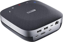 Load image into Gallery viewer, Conference Speakerphone - SOOMFON Speaker Docking Station, 4 AI Mics 360° Voice Pickup, Smart Noise Cancellation, 4K HDMI, PD 100W, 2 USB-A, USB-C for Home Office Compatible with Leading Software
