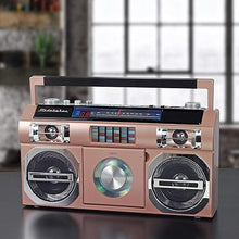 Load image into Gallery viewer, Studebaker SB2145RG 80&#39;s Retro Street Bluetooth Boombox with FM Radio, CD Player, LED EQ, 10 Watts RMS Power and AC/DC in Rose Gold
