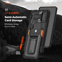 Load image into Gallery viewer, VRS DESIGN Origin Case for Galaxy S25 Ultra (2025), Rugged Wallet Card Holder [3 Cards] with Semi-Automatic Slot, Kickstand &amp; Camera Cover (Matte Black)
