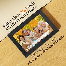 Load image into Gallery viewer, Digital Picture Frame WiFi 16GB, 10.1 Inch Digital Photo Frame, Share Photos to Electronic Picture Frame via App from Anywhere, 1280x800 Touch Screen, Auto-Rotate, Warm Gift for Family (Black)
