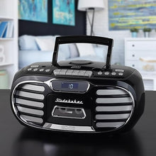 Load image into Gallery viewer, Studebaker Retro Edge Big Sound Bluetooth Boombox with CD/Cassette Player-Recorder/AM-FM Stereo Radio (Black/SB2150B)
