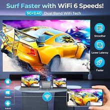 Load image into Gallery viewer, Projector 4K,?Auto Focus/Keystone?Projector with WiFi and Bluetooth, Native 1080P 800ANSI Outdoor Movie Projector, Auto 6D Keystone &amp; 50% Zoom, Mini Projector for Bedroom/Home Theater with USB, HDMI
