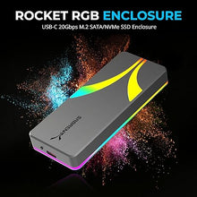 Load image into Gallery viewer, SABRENT Rocket RGB USB C 20Gbps M.2 SATA/NVMe SSD Enclosure (EC-RGBG)
