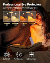Load image into Gallery viewer, DEWENWILS USB Rechargeable Book Reading Light, LED Clip on Booklight Flexible Reading Lights in Bed, Car at Night, 4 Brightness Adjustable, Perfect for Bookworms, Kids (Purple)

