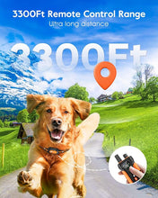 Load image into Gallery viewer, Dog Shock Collar,3300FT Dog Training Collar with Remote,IPX8 Waterproof E-Collar with Beep,Vibration,Shock,Light,Shock Lock Mode,Electric Shock Collar for Small Medium Large Dogs,Orange
