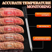 Load image into Gallery viewer, Wireless Meat Thermometer, Unlimited Range Bluetooth Meat Thermometer Wireless, IPX7 Smart Meat Thermometer for Turkey Beef Lamb, Remote Monitoring of BBQ Oven Air Fryer Smoker Thermometer
