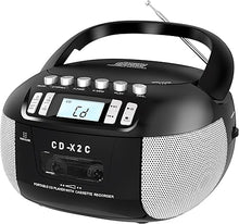 Load image into Gallery viewer, CD and Cassette Player Combo, Boombox CD Player Portable with AM/FM Radio, Tape Recording, Stereo Sound, AC/DC Powered, AUX/Headphone Jack, Sleep Timer for Home, Senior, Child
