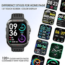 Load image into Gallery viewer, Smart Watch for Men, Answer/Make Bluetooth Calls, Metal Frame 1.8&quot; Alexa Built-in Fitness Tracker with IP68/100 Sports Modes/Heart Rate/SpO2/Stress/Sleep Monitor for iOS/Android (Black)
