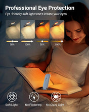 Load image into Gallery viewer, DEWENWILS Book Reading Light, Rechargeable Booklight for Reading at Night, Clip on LED Book for Kids, Bookworms, Blue Light Blocking, 4 Brightness Adjustable for Eye Care (White)
