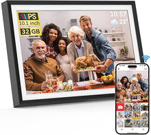 Load image into Gallery viewer, Frameo Digital Picture Frame WiFi 10.1 inch, Smart Digital Photo Frame with 32G Memory, HD Touch Screen, Auto-Rotate, Slideshow, Easy Setup, Share Photos and Videos Anywhere, Thanksgiving Gi-fts
