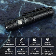 Load image into Gallery viewer, ThruNite TC15 V3 2403 High Lumen Flashlight, USB C Rechargeable LED Handheld Flashlights, Ultra-Bright XHP 35.2 LED, Indoor/Outdoor (Camping, Security and Emergency Use) Cool White - Black CW
