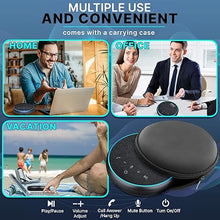 Load image into Gallery viewer, Pyle Portable Conference Speakerphone, Multifunctional Wireless BT Speaker Phone with USB C and Aux Cable, 10m Omnidirectional Microphone Coverage, Ideal for Home and Office Use
