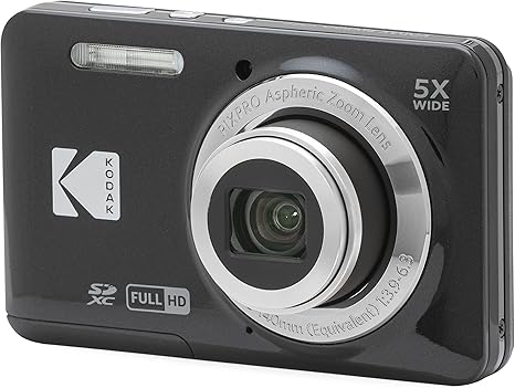 KODAK PIXPRO FZ55-BK 16MP CMOS Sensor Digital Camera 5X Optical Zoom 28mm Wide Angle 1080P Full HD Video 2.7