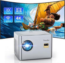 Load image into Gallery viewer, Projector 4K,?Auto Focus/Keystone?Projector with WiFi and Bluetooth, Native 1080P 800ANSI Outdoor Movie Projector, Auto 6D Keystone &amp; 50% Zoom, Mini Projector for Bedroom/Home Theater with USB, HDMI
