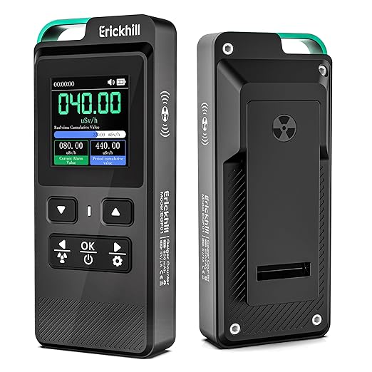 ERICKHILL Portable Geiger Counter, Nuclear Radiation Detector, Real-time Measurement and Cumulative Dose Recording