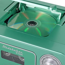 Load image into Gallery viewer, Studebaker Bluetooth Portable Stereo CD, AM/FM Stereo Radio and Cassette Player/Recorder (Teal &amp; Silver)
