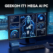 Load image into Gallery viewer, GEEKOM IT1 Mega AI Mini PC,14th Gen Intel Core Ultra U5-125H (Up to 4.5Ghz) Mini Computers,32GB DDR5 RAM 1TB SSD Mini Desktop Windows 11 Pro Intel ARC Gpu/AI Boost/Dual NIC LAN/WiFi 7/BT5.4/8K/USB4.0
