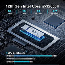 Load image into Gallery viewer, GEEKOM XT12 Pro Mini PC, 12th Gen Intel i7-12650H Mini Computers(10C/16T) 32GB DDR4/1TB PCIe 4 SSD Mini Desktop Computers with IceFlow 1.0 Cooling System, 8K/Quad Display/USB4.0/WiFi 6E/BT5.2/2.5G LAN
