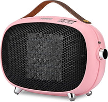 Load image into Gallery viewer, Mini Electric Ceramic Space Heater 800W/400W, Small, PTC with Tip-Over and Overheat Protection, 3 Operating Modes for Office, Bedroom and Under Desk (PINK)
