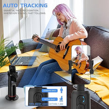 Load image into Gallery viewer, Auto Face Tracking Phone Holder for Phone, GoPro, Compact Camera, 360° Rotation Mount with Remote Compatible with Tripod, Rotating Stand for iPhone for Vlog, Streaming, Video, FaceTime, TIK Tok
