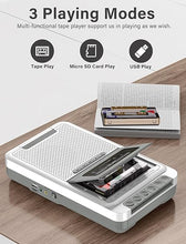 Load image into Gallery viewer, Cassette Player Recorder Converter,Record to Cassettes/USB/SD Card via Mic, Portable Cassette to MP3 Music via U Disk/SD Card or PC, Cassette Tape Player with Headphone Jack,Retractable Handle (White)
