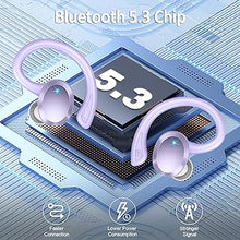 Load image into Gallery viewer, Wireless Earbuds Bluetooth Headphone Sport, Bluetooth 5.3 Earbud 3D HiFi Stereo Over Ear Buds, 48Hrs Earhooks Earphone with Noise Cancelling Mic, IP7 Waterproof Headset for Workout/Running/Gym, Purple
