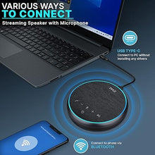 Load image into Gallery viewer, PyleUsa Conference Speaker Bluetooth Speakerphone - Multipurpose Conference &amp; Streaming Speaker,Noise Canceling Swiss Immersive Crisp Voice Pickup for Office,Travel,Home, w/USB-C,Aux Cables - PSCN42
