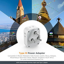 Load image into Gallery viewer, South Africa Plug Adapter 2 Pack, TESSAN Type M Power Adapter with 4 AC Outlets 3 USB Ports(1 USB C), Travel Adaptor US to South Africa Botswana Namibia Nepal Bhutan

