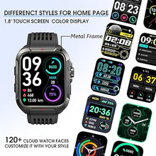 Load image into Gallery viewer, Smart Watch for Men, Answer/Make Bluetooth Calls, Metal Frame 1.8&quot; Alexa Built-in Fitness Tracker with IP68/100 Sports Modes/Heart Rate/SpO2/Stress/Sleep Monitor for iOS/Android
