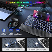 Load image into Gallery viewer, Wireless Keyboard and Mouse, Ergonomic Keyboard Mouse - RGB Backlit, Rechargeable, Quiet, with Phone Holder, Wrist Rest, Lighted Mac Keyboard and Mouse Combo, for Mac, Windows, Laptop, PC
