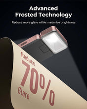 Load image into Gallery viewer, 86lux Reading Light, Rechargable Book Light for Reading in Bed, Ultralight Clip-on LED Bookmark Lamp with 3 Amber Colors &amp; Stepless Dimming for Night Reading for Book Lovers, Kids, Pink Brown
