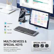Load image into Gallery viewer, Foldable Bluetooth Keyboard with Stand Holder, Folding Keyboard Bluetooth Phone Keyboard, Rechargeable Ultra Slim Bluetooth Travel Keyboard for iOS, Android, Fit Phone Pad Tablet Laptop, B088
