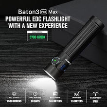 Load image into Gallery viewer, OLIGHT Baton3 Pro Max 2500 Lumens Rechargeable Compact EDC Pocket Flashlights with Safety Proximity Sensor, LED High Lumens for Camping, Hiking and Emergency (Cool White Light: 5700~6700K)
