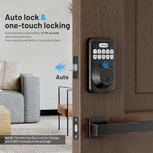 Load image into Gallery viewer, Fingerprint Door Lock, Zowill Keyless Entry Door Lock Keypad Deadbolt with 20 Biometric Fingerprints, 20 User Codes, Auto Lock, Anti-Peeping Password, IP54 Waterproof, Easy Installation Smart Lock
