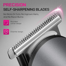 Load image into Gallery viewer, PRITECH Hair Trimmer for Women, Waterproof Bikini Trimmer for Women for Wet &amp; Dry Use, Rechargeable Pubic Hair Trimmer Women, Women Electric Razor&amp;Shaver with Standing Recharge Dock, Aurora Gray
