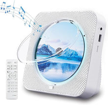 Load image into Gallery viewer, CD Player Portable Bluetooth 5.1 Desktop CD Player with HiFi Sound Speakers,Remote Control,Dust Cover,LED Display,Boombox FM Radio,USB/AUX for Home,Kids (White)
