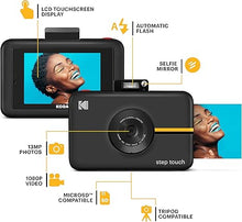 Load image into Gallery viewer, Kodak Step Touch | 13MP Digital Camera &amp; Instant Printer with 3.5 LCD Touchscreen Display, 1080p HD Video - Editing Suite, Bluetooth &amp; Zink Zero Ink Technology | Black
