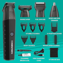 Load image into Gallery viewer, Conair Men All-in-One Trimmer for Men - Nose Hair, Beard, Mustache, Body Hair Trimmer - 16 Piece Men&#39;s Grooming Kit for Manscaping- Showerproof - Rechargeable
