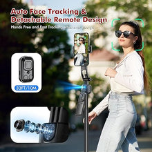 Load image into Gallery viewer, 68&#39;&#39; Auto Face Tracking Tripod for iPhone with Remote &amp; Gesture Control,360°Rotating All-in-1 Extendable Selfie Stick for iPhone Tripod Stand for Video Recording,Applied to Tiktok YouTube

