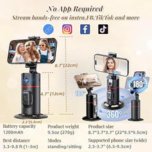 Load image into Gallery viewer, Auto Face Tracking Tripod, 360° Rotation Face Body Tracking Phone Holder, Rechargeable Phone Camera Mount Remote and Gesture Control with Adjustable Selfie Stick Tripod Stand for Phone Camera GoPro
