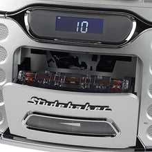 Load image into Gallery viewer, Studebaker Retro Edge Big Sound Bluetooth Boombox with CD/Cassette Player-Recorder/AM-FM Stereo Radio (Silver/SB2150S)
